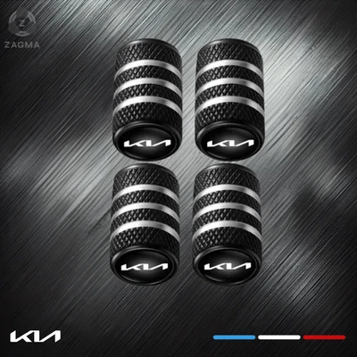 Set Of 4 Premium Metal Tyre Dust Valve Caps Zebra Type For KIA All Models - Image 1 of 4