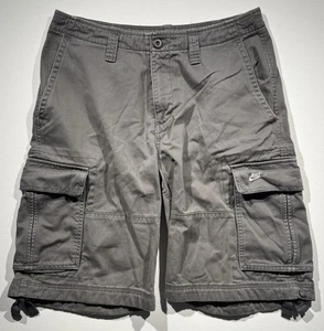 Nike Cargo Shorts Men’s Medium Gray Utility Pockets Drawstring Hem Y2K Casual - Picture 1 of 15