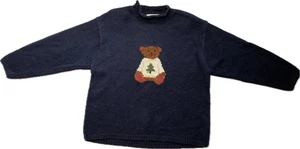 Guter Vintage. 2000 Marisa Christina Christmas Holiday Handstrick XL Pullover Bär - Bild 1 von 7