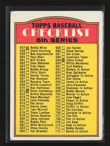 1972 Topps #604a Checklist 6th Series Larger print on front PR ** MARKED ** - Picture 1 of 2