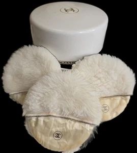 Vintage CHANEL No. 5 Bath Powder For Dusting Puff Screen EMPTY W/ Puffs - Picture 1 of 8