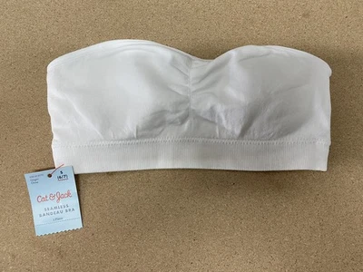 CAT & JACK - NUEVO - NIÑA PEQUEÑO - SUJETADOR BANDEAU BLANCO SIN COSTURAS Foto 1 de 3