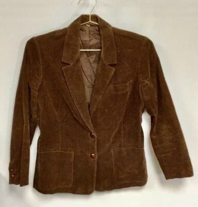 Vintage Gr. 12 Damen The Fashion Place braun Cord Blazer modern Medium - Bild 1 von 11