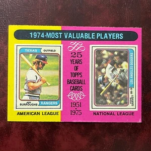 1975 Topps Set STEVE GARVEY JEFF BURROUGHS 1974 MVPs #212 DODGERS RANGERS - EX - Picture 1 of 2