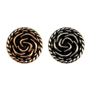 5pcs Vintage Round Metal Button with Swirl Pattern, Embossed Design 18/23mm - Picture 1 of 7