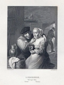 Galanterie "Liebescene" Stst.von A.H.Payne nach Mieris bei A.H.Payne 1820 - Picture 1 of 1