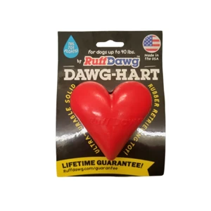 RuffDawg Dawg-Hart Indestructible Rubber Toy for Dogs Under 40 lb. - RED ONLY - Picture 1 of 1