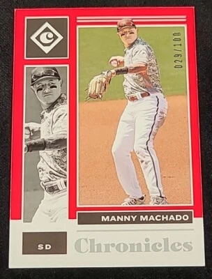 Manny Machado 2021 Panini Chronicles  Legacy #/100 RED PARALLEL SP Padres  - Image 1 of 4