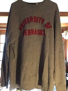 Tailgate University Of Nebraska Gray Sweatshirt XXL Huskers On Sleeve Preown - Picture 1 of 6