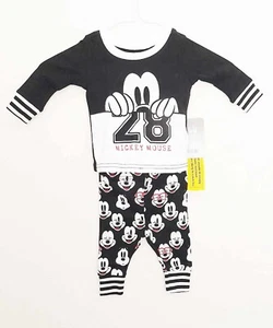 Abbigliamento bambino Disney 2 pezzi Topolino bianco e nero taglia 3-6 M comodo - Foto 1 di 4