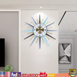 Simple Nordic Vintage Style Mid Century Starburst Wall Clock Wall Watch Decor - Picture 1 of 15