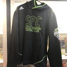 Seattle Sounders FC Hoodie MLS Soccer black Green Adidas  SMALL