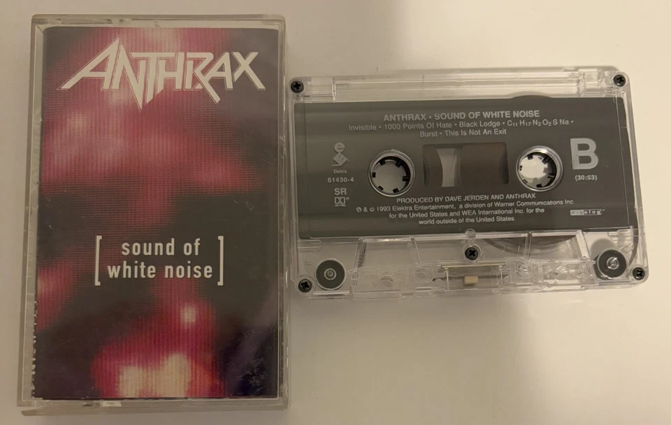 ANTHRAX SOUND OF WHITE NOISE Cassette Tape 1993 Heavy Metal Elektra Tested  - Image 1 of 1