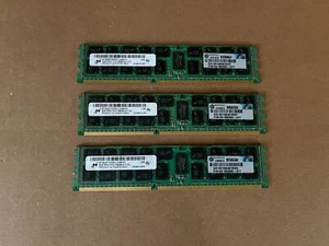 LOT OF 3 MICRON MT36JSF1G72PZ-1G4M1FE 8GB 2RX4 PC3-10600R ECC SERVER RAM W1-4(10 - Picture 1 of 3
