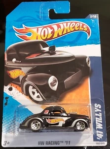 2011 Hot Wheels HW RACING '41 WILLYS BLACk 2/10 152/244 Fan Favorite - Picture 1 of 3