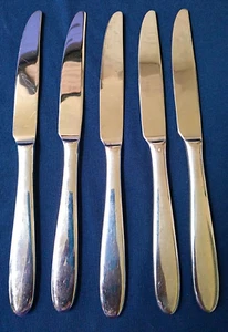 Oneida 5er Set Edelstahl Silber Tafelmesser 9 1/2" lang - Bild 1 von 5