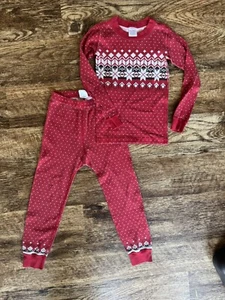 Hanna Andersson Fair Isle Snowflake Print Long Johns Unisex Pajama Set 110 (5) - Picture 1 of 3