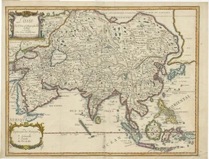 Mapa antiguo de Asia, que también muestra la Gran Muralla - Imagen 1 de 1