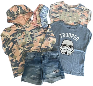 Gap Kids Girls 10 Star Wars Camo Hoodie Denim Shorts Sequin Graphic Tees LOT - Picture 1 of 24