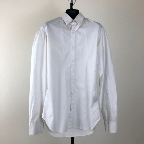 Camicia abito da uomo originale Dior Homme bianco formale cotone taglia EU37 14 5 small