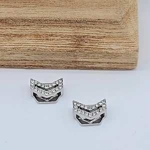 KEEP Collective "Chevron" 2 PC Pave Crystal Silver Sliding Key Charm Set - Picture 1 of 8