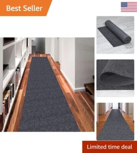 Machine Washable Non-Slip Runner Rug - Indoor/Outdoor - 2'7" x 11' - Black - Picture 1 of 14