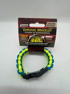 SecureLine Survival Bracelet Nylon Paracord Rope - Medium, Green/Blue - Picture 1 of 2