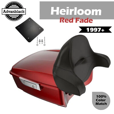 Heirloom Red Fade King Tour Pack Pak Luggage For 1997+ Harley Touring/Softail - Image 1 of 4