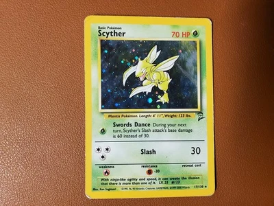 Scyther 17/130 Holo Rare Base Set 2 Vintage Tcg Collectible Card HP Pokemon  - Image 1 of 2