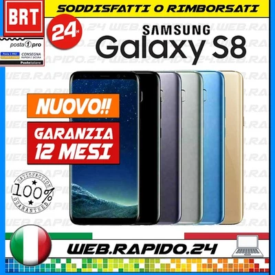 SAMSUNG GALAXY S8 64GB NUOVO! BLU NERO GRIGIO ORO SM-G950F GARANZIA ITA S9 S10 - Immagine 1 di 4
