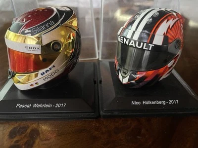 LOT OF 2 MINIATURE HELMET SPARK SCALE 1:5 NICO HULKEMBERG PASCAL WEHRLEIN 2017 - Image 1 of 4