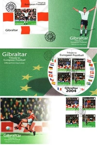 Gibraltar 2004 Tribute to European Football MS & Stamps First Day Cover FDC £1.5 - Picture 1 of 4