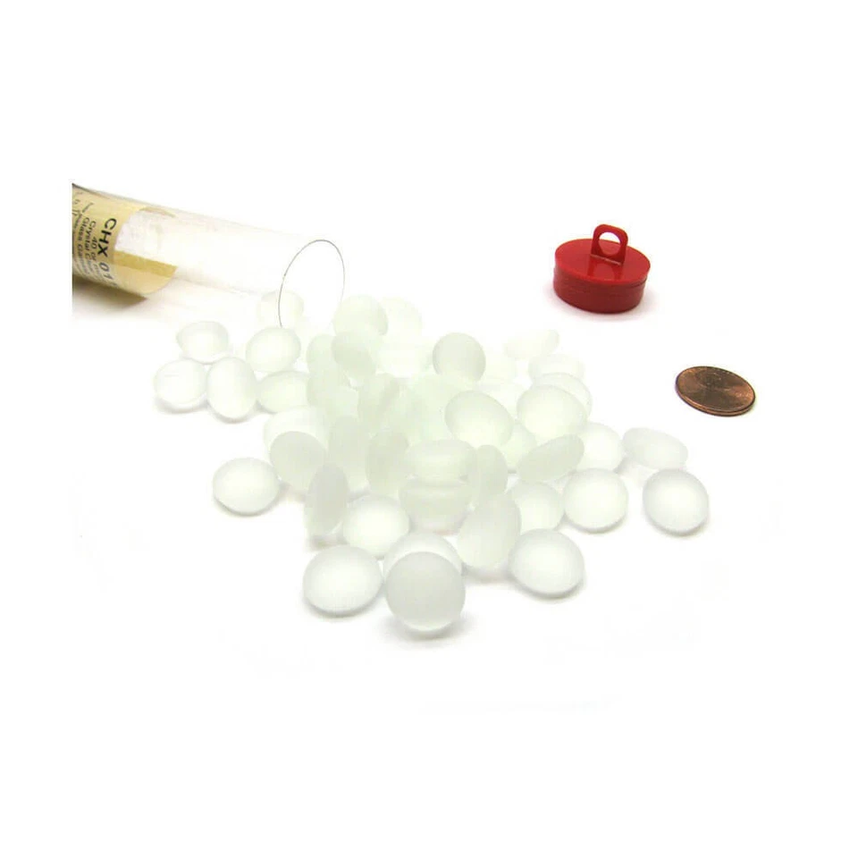 Glass Gaming Stones Chessex Crystal Clear Frosted (40)