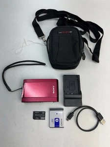 Sony Cyber shot  DSC-T300 Red 10.1MP Zoom Touch Digital Camera Bundle Japan - Imagen 1 de 18