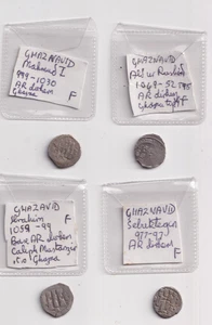 4 ISLAMIC GHAZNAVID SILVER DIRHEM COINS IDENTIFIED FROM OLD UK COLLECTION - Picture 1 of 2