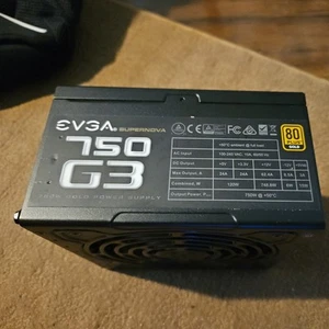 EVGA SuperNova 750 G3 Power Supply PSU 80Plus Gold 750W Fully Modular - Afbeelding 1 van 5