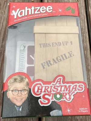 Yahtzee A Christmas Story Hasbro 2014 Fragile Leg Crate Complete with BOX EUC - Image 1 of 4