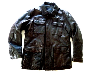 Chaqueta de camionero de campo de cuero Zegna de $2500, marrón, para hombre, XL/44... ¡Hermosa! Foto 1 de 4