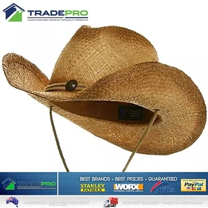 Straw Cowboy Hat Aussie Outback Western Jacaru Mens Womens Most Sizes Tan Med - Bild 1 von 5
