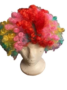 Disfraz de Halloween Payaso Peluca Rizada Arco Iris ☼ Multicolor - Imagen 1 de 5