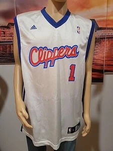 Vintage Adidas NBA Los Angeles Clippers Size L Baron Davis Basketball Jersey #C - Picture 1 of 10