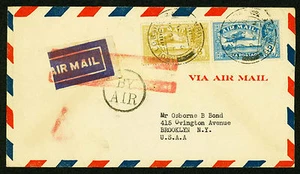 CORREO AÉREO 1931 - INDIA A NUEVA YORK - EN FRANQUEO C2 Y C4 (ESP#2020) - Imagen 1 de 2
