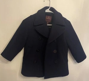 brooks brothers little boys wool coat xs double Breasted Crest Buttons Classic - Picture 1 of 12