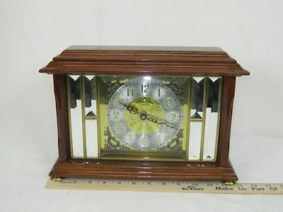 Vintage Ansonia Gold Medallion Mantle Clock #1345 c Bevelled Mirror AA Battery - Image 1 of 4