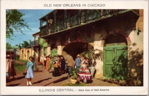 CHICAGO RAILROAD FAIR 1949 postal Illinois Central "Vieja Nueva Orleans" sin usar - Imagen 1 de 2