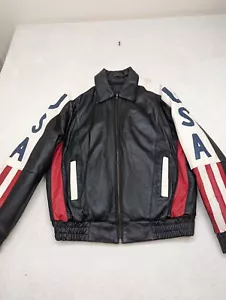Vintage USA EXTREME BIKER Thinsulate American 90s Leather Biker Jacket Mens Med - Picture 1 of 16
