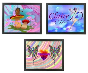 Personalised YOUR NAME Magical Fairy Kids Cushion Laptop Lap Dinner Tray Gift - Picture 1 of 13