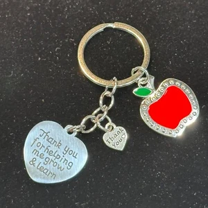 NUEVO ❤️🍎 Llavero Llavero Acero Inoxidable APRECIACIÓN DEL MAESTRO Ayuda a Crecer y Aprender - Imagen 1 de 5