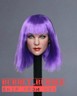 1/6 Scale Female Head Sculpt With Purple Hair - For Phicen, Hot Toys Figure Bodies