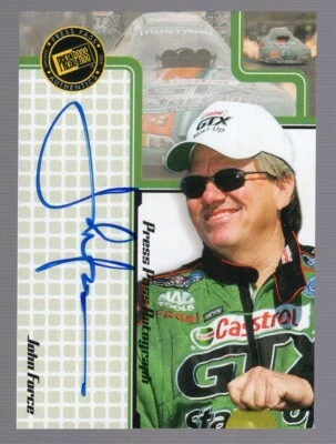 JOHN FORCE 2005 PRESS PASS NHRA/AHRA ON CARD AUTO AUTOGRAPH **DRAG RACING** SSP - Image 1 of 2